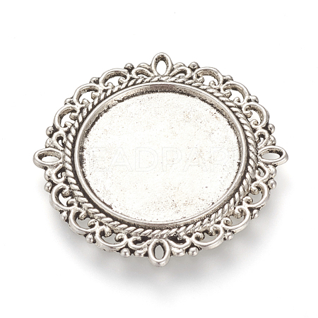 Tibetan Style Alloy Cabochon Connector Settings TIBE-T003-13AS-NR-1