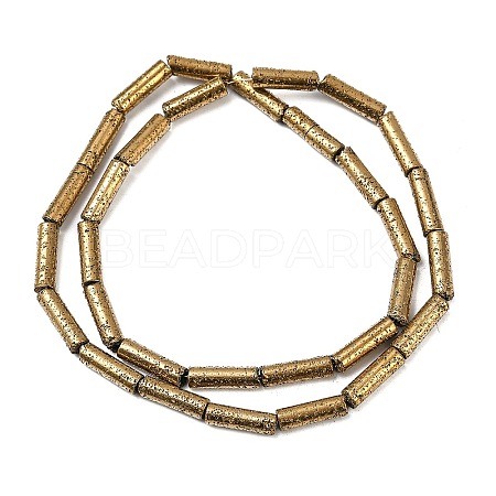 Electroplated Natural Lava Rock Beads Strands G-K388-03B-02-1
