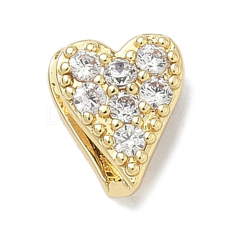 Brass Micro Pave Clear Cubic Zirconia Beads KK-I476-20G-02-1