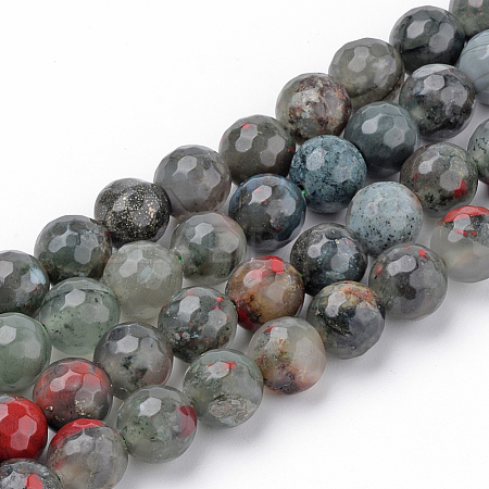 Natural African Bloodstone Beads Strands X-G-Q462-95-6mm-1