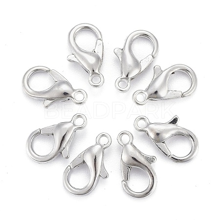 Platinum Plated Zinc Alloy Lobster Claw Clasps X-E103-P-NF-1