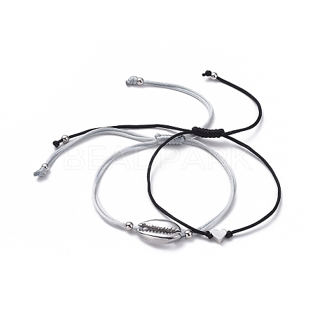 (Jewelry Parties Factory Sale)Adjustable Nylon Thread Braided Bead Bracelet Sets BJEW-JB05039-02-1