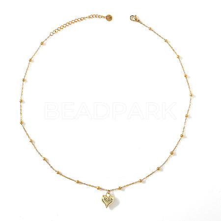 Valentine's Day 304 Stainless Steel Heart Pendant Satellite Chain Necklaces for Women JN5423-2-1