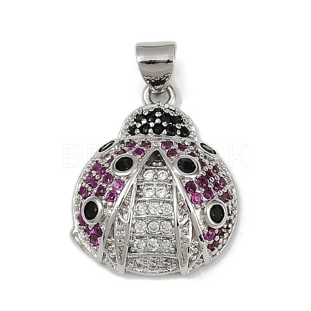 Brass Micro Pave Cubic Zirconia Pendants KK-A260-07A-P-1