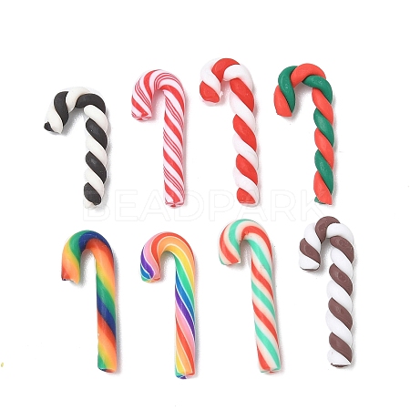 Christmas Candy Cane Handmade Polymer Clay Beads CLAY-P005-03M-08-1