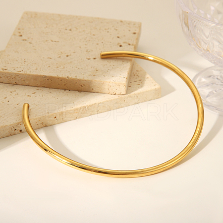 Simple 304 Stainless Steel Round Cuff Choker Necklaces Fashion Jewelry for Women RC6869-5-1