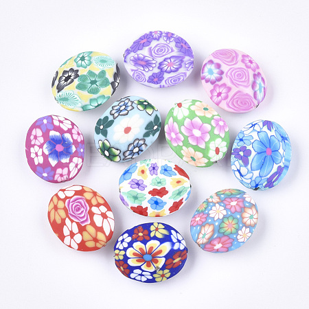 Handmade Polymer Clay Beads X-CLAY-S092-33-1