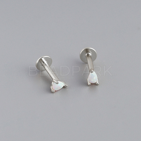 925 Sterling Silver with Synthetic Opal Cartilage Earrings FS-WG3DFDB-14-1