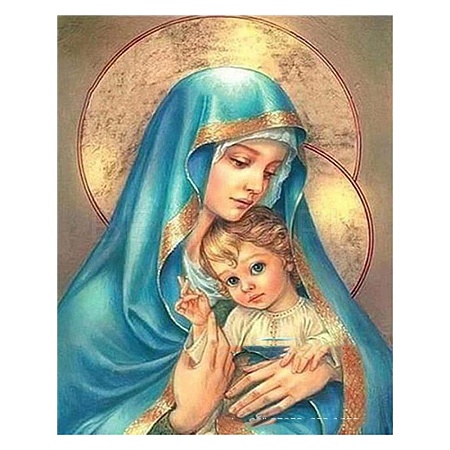 Virgin Mary Holding Kid Religion Human Pattern DIY Diamond Painting Kit WG56962-04-1