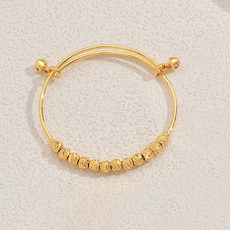 Adjustable Brass Bell Charm Bangles NI8810-3-1