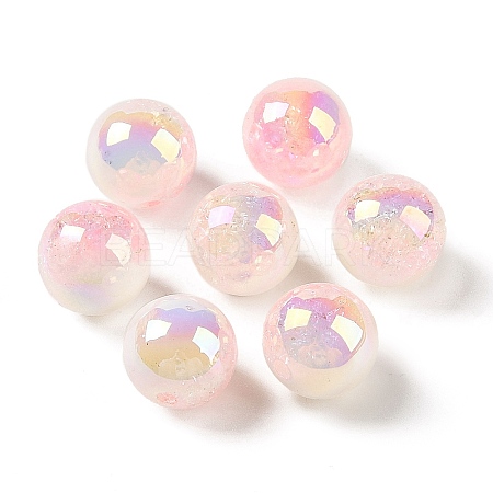 UV Plating Opaque Crackle Two-tone Acrylic Beads MACR-C032-01F-1