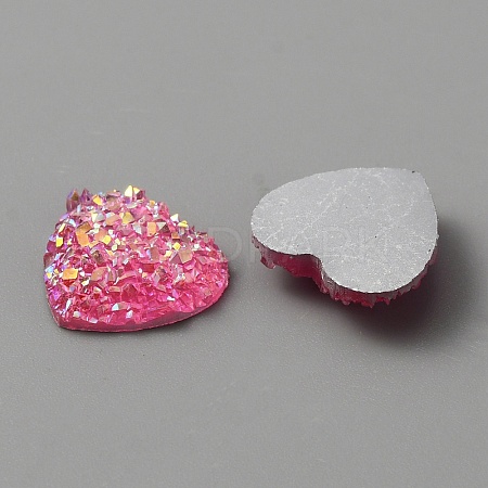 Druzy Resin Cabochons RESI-WH0026-84-1