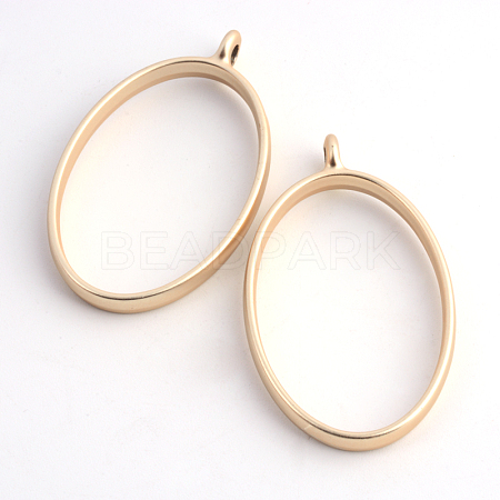 Matte Style Rack Plating Alloy Oval Open Back Bezel Pendants X-PALLOY-S047-26C-FF-1