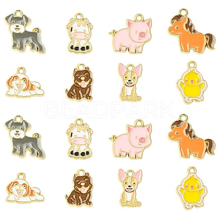 40Pcs 8 Styles Zinc Alloy Enamel Pendants FIND-CJ0004-47-1