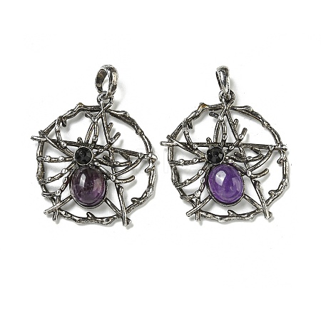 Natural Amethyst Pendants G-P547-05AS-06-1