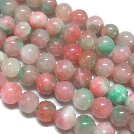 Natural White Jade Beads Strands G-H1625-8mm-PR20-1