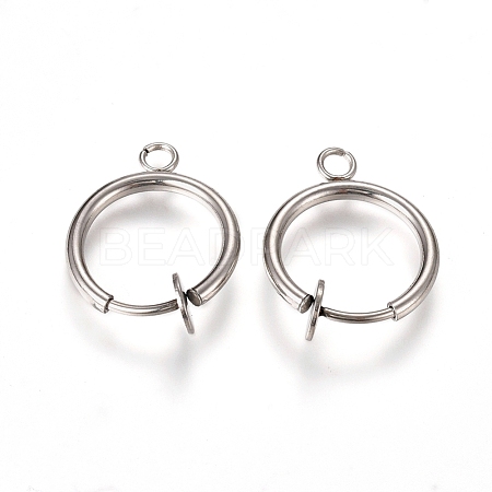 Tarnish Resistant 304 Stainless Steel Clip-on Earring Findings STAS-L238-025P-1