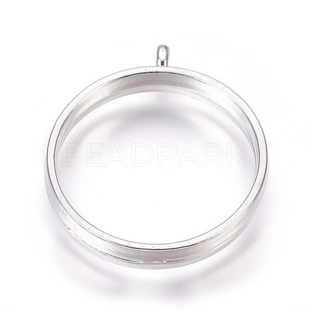 Alloy Open Back Bezel Pendants PALLOY-WH0030-01P-1