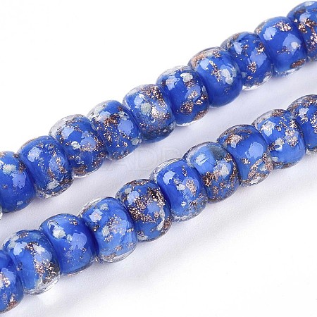 Luminous Handmade Gold Foil Glass Beads Strands FOIL-N029-02A-03-1