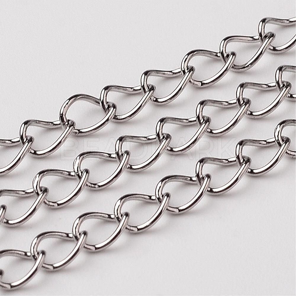 304 Stainless Steel Twisted Chains Soldered Stainless Steel Color