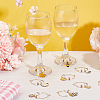BENECREAT 16Pcs 16 Style Bees & Flower Theme Alloy Enamel Wine Glass Charms AJEW-BC0003-91-5