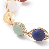 Round Mixed Gemstone Braided Bangle with Natural Pearl BJEW-JB08000-4