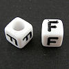 Letter Acrylic European Large Hole Beads X-OPDL-R050-10mm-F-1