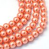 Baking Paint Pearlized Glass Pearl Round Bead Strands LS-HY-Q330-8mm-77-1