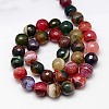 Natural Striped Agate/Banded Agate Beads Strands X-G-G581-10mm-01-2