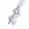 304 Stainless Steel Pendant Necklaces NJEW-O104-16-2