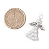 Pearlized Glass Pearl Bead Pendants PALLOY-JF03206-01-2