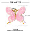 304 Stainless Steel with Pink Enamel Pendants SA-OY001-27G-01-2