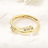Brass Micro Pave Clear Cubic Zirconia Finger Rings for Women CU-CBAE7DF-12G-03-3