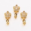 Long-Lasting Plated Brass Micro Pave Cubic Zirconia Ice Pick Pinch Bails ZIRC-F069-22G-1