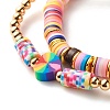 Handmade Polymer Clay Heishi Beads Stretch Bracelets Sets BJEW-JB07341-6