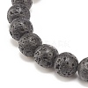 2Pcs 2 Style Natural Lava Rock & Howlite Stretch Bracelets Set with Alloy Crown Beaded BJEW-JB08317-5