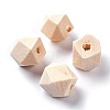 Faceted Unfinished Wood Beads WOOD-WH0014-01-A-1