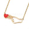 304 Stainless Steel ASL Pendant Necklaces NJEW-H497-06-2