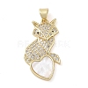 Brass Micro Pave Clear Cubic Zirconia Pendants KK-I712-56C-G-1