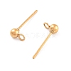 Ion Plating(IP) 304 Stainless Steel Ball Post Stud Earring Findings STAS-E163-44G-01-2