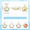 10Pcs Alloy Glass Pendants FIND-YW0010-02-2
