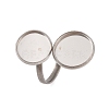 Non-Tarnish 304 Stainless Steel Open Cuff Ring Findings STAS-E124-05M-P-3