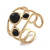 Natural Black Agate Finger Rings STAS-Z112-05G-01-4