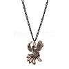 Alloy Enamel Black & White Pendant Necklaces NJEW-JN05121-03-2