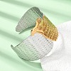 Two Tone 304 Stainless Steel Cuff Bangles SA-CBA90C5-02B-PG-1