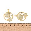 Brass Micro Pave Clear Cubic Zirconia Pendants CU-CBA03AF-07G-3