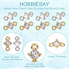 40Pcs 2 Colors Rack Plating Brass Pave Clear Cubic Zirconia Links FIND-HY0003-91-5