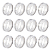 Unicraftale 12Pcs Stainless Steel Grooved Finger Ring Settings STAS-UN0038-94A-1