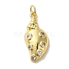 Rack Plating Brass Micro Pave Cubic Zirconia Pendants KK-U027-09-04G-1