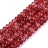 Crackle Transparent Glass Beads Strands GLAA-N074-02A-08-1